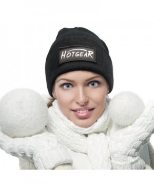 Hotgear Women's and Men's Winter Warm Hat Knitting Beanie Cap - Black - C5188QSOD4D