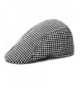 LOCOMO Retro Houndstooth Check Checker Print Pattern Flat Cap FFH119BLK - Black - CD11K0F37PR