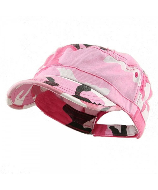 MG Women's Enzyme Washed Cotton Twill Cap Hat (Pink Camo) - C5111GHV97V