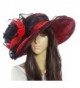 Womens Kentucky Derby Church Dress Wedding Floral Tea Party Hat S056 - S02-red Black - CM12E5AQ3MP