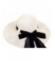 White Wide Brim Ladies Hat With Black Bow / Belt Loop Design - CH113ZCSS5L