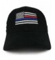 Thin Blue and Thin Red Line USA Flag Embroidered Low Profile Baseball Cap - Black - CO184SX7KOG