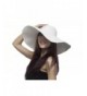 Bigood Women Wide Brim Large Summer Sun Beach Hat Straw Cap 56cm - White - CT11JX3FJXZ