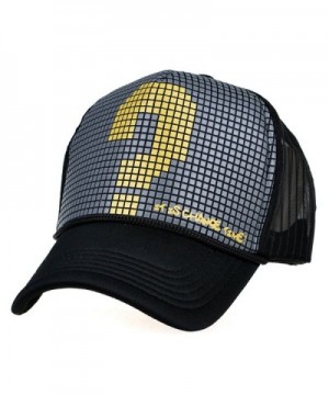 LOCOMO Checker Question Mark Mesh Back Snapback Baseball Brim Cap FFH179BLK - Gray - CQ11LKGKNT3