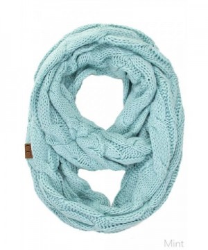 ScarvesMe CC Women Fashion Knitted Weaved Infinity Loop Scarf - Mint - C2185AM7G4D