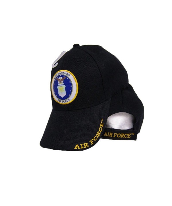 Air Force Emblem Active Duty U.S. Black Embroidered Baseball Ball Cap Hat - C2185WCRZ8Z
