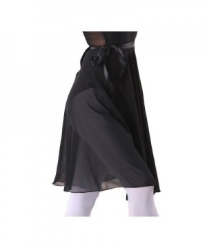 woosun Adult Ladies Ballet Leotard Tutu Skirt Women Dance Wrap Over Scarf 60cm Length Skirt Chiffon - Black - C0185EG9636