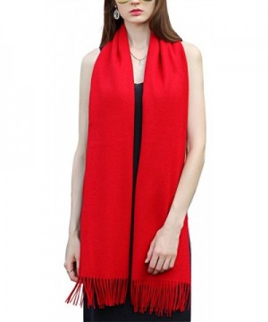 Super Soft Cashmere Blanket Scarf with Tassel Red Warm Shawl Gift Valentine's Day - Red - C01879IQT4W