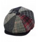 Deewang Men's Wool newsboy Cap- Herringbone Driving Cabbie Tweed Applejack Golf Hat - 1591-patchwork Black - CX188ZY52MY