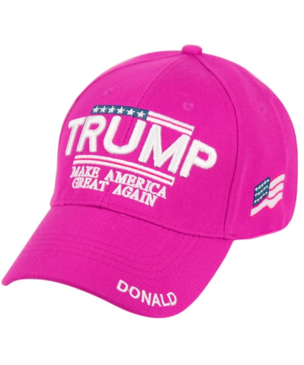 Trump with American Flag Baesball Cap - Hot Pink - C412J888WNN