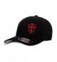 Crusader Knights Templar Cross Baseball Hat - Black / Red - C912LG3S27T