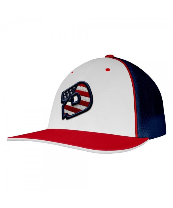 DeMarini D Logo USA Baseball/Softball Trucker Hat - White/Red/Navy - CU12GHJ9OJH