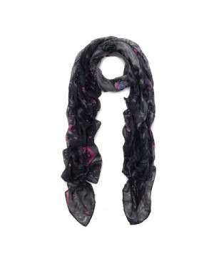 Premium Elegant Peacock Feather Scarf Wrap - Different Colors Available - Black - CF11ORWFBGH