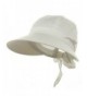 Ladies White Wide Brim Cotton Garden Beach Hat w/ Tie Back - CU11RBPZ10N