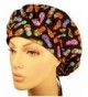 Bouffant Medical Scrub Cap - Tossed Flip Flops On Black - C112LL0CH9L