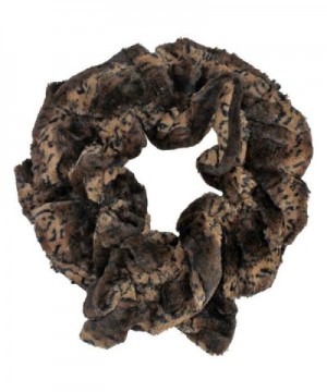 Brown Animal Print Long Scrunched Plush Scarf - CN11FEPVGMT