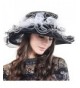 Kentucky Derby Church Dress Wedding Floral Tea Party Hat S021-A - Black&white - CZ12OBLD9P6