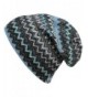 Luxury Divas Chevron Stripe Knit Slouchy Beanie Hat - Blue - CO11TT3GIQL