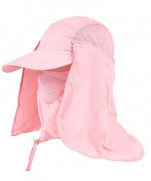 Sawadikaa Outdoor Mask Hat With Head Net Mesh Face Protection Sun Flap Cpas - Pink - CN1829XH87I