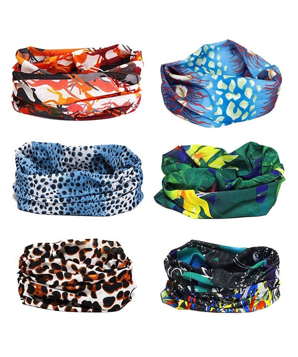 Bundle Monster 6pc Seamless Style Bandanna Headwear Scarf Wrap - Mixed Sets - Animal - CK11OC06U2D