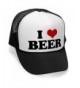 Megashirtz - I Heart Beer - Vintage Style Trucker Hat Retro Mesh Cap - Black - C211K7JN7SN