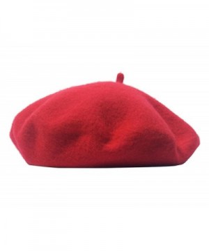 MaiTaiTai Women Beret Hat Classic Solid Color Princess Cap Girl Wool Hat Autumn/Winter Christmas Gift - Red - C2186I4AWUS