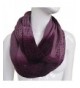 JET-BOND Light Infinity Scarf Hollow Blooming Contrast Color FP03 Knitted Women Winter - Dark Purple - CA187EXEOQT