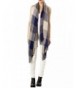 iB-iP Women's Plaid Blanket Stylish Gorgeous Warm Long Cold Weather Scarf Wrap - Navy - CY11HHL3ZH7