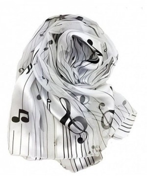 Knitting Factory Women's Fashion Music Note Scarf (Various Patterns- Colors) Made in Korea - White-on2005 - CS1873C9MRU