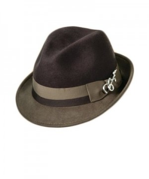 Dorfman Pacific Carlos Santana Bogart Fedora Hat (Brown & Taupe- Small/Medium) - CA11FTZE49L