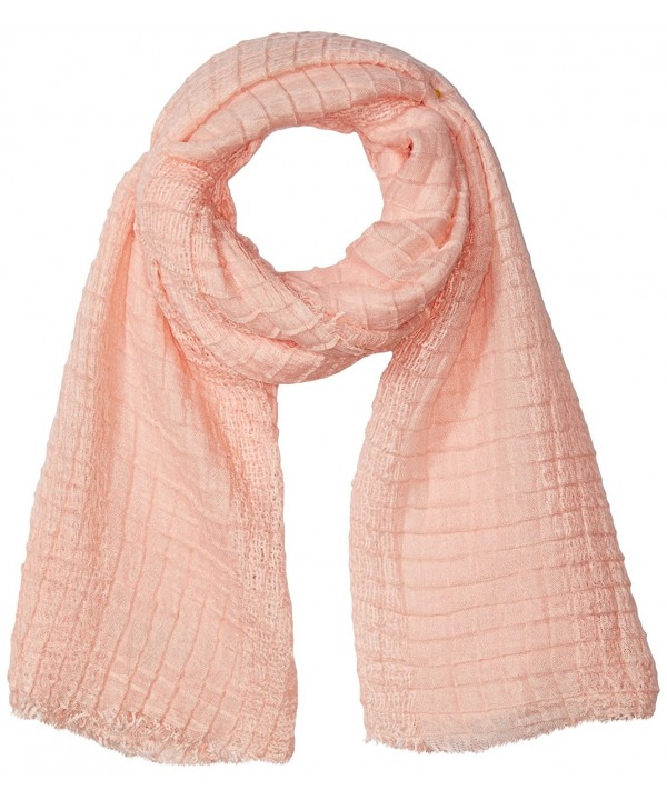 D&Y Women's Solid Yarn Dye Waffle Crinkle Oblong Scarf - Pink - CC12O8E7F7I