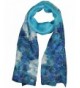 Invisible World Women's 100% Silk Hand Painted Rectangular Scarf Roses - Turquoise - C111L7QS1PJ