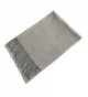 ANQILA Stylish Warm Soft Wool Blend Winter Tassels Shawl Wrap Large Blanket Scarf - Light Gray - CW1868HXWN6