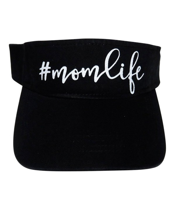 Glitter momlife Cotton Visor Fashion Mom Hat Cap - Black - CY12NWB7VDY