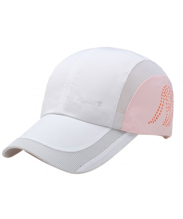 Panegy Men Women Sports Hat Quick Drying Mesh Sun Cap Lightweight Sun Runner Cap - White - CF17YZNOU5Y