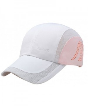 Panegy Men Women Sports Hat Quick Drying Mesh Sun Cap Lightweight Sun Runner Cap - White - CF17YZNOU5Y