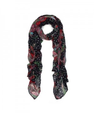 Premium Multi Color Vintage Paisley Scarf Wrap - Different Colors Available - Black - CY11OLBZ8YJ