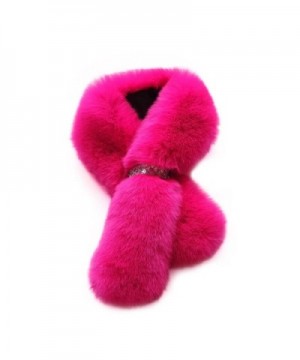 Sunfei Women's Winter Warm Fur Scarves Shawl Scarf - Hot Pink - CU12N11SPYL