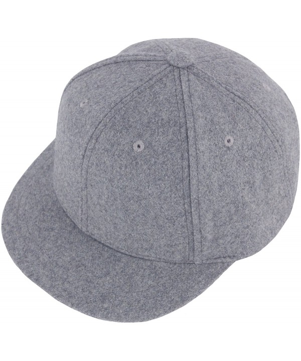 RaOn H100 Unisex Wool Basic Short Bill Cute HipHop Ball Cap Bill Snapback Flat Hat - Gray - CS12NFI7PQ8