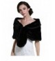 Aukmla Wedding Fur Wraps Shawls for Women with Clasps - Black - C6185THG0UG