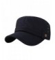 Men's Cotton Flat Top Peaked Baseball Twill Army Millitary Corps Hat Cap Visor - Navy-three Holes - CE1832NIRXD