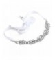 Mariell Silver Crystal Rhinestone Headband Wedding Bridal Ribbon Hair Vine - White - CN12NS3QBUQ