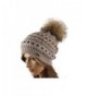 LA-EL COUTURE Womens Elegant Knitted with small brooch Beanie warm - Brown - CQ12CNXDX39