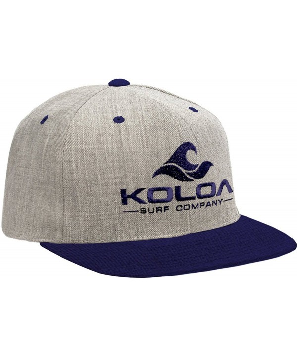 Koloa Surf Classic Snapback Hats with Embroidered Logo in 16 Colors - Heather-navy With Navy Logo - CT12E4VZPL1