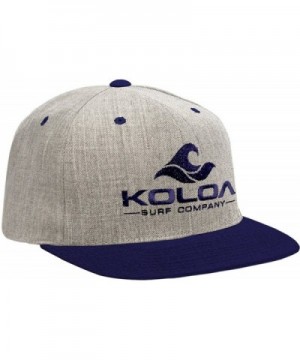 Koloa Surf Classic Snapback Hats with Embroidered Logo in 16 Colors - Heather-navy With Navy Logo - CT12E4VZPL1