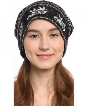 Ababalaya Unisex Men&Women Soft 2-Way Warm Elephant Thicken Slouchy Beanie Skull Cap - Black - C818654GKQU