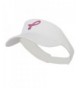 Hot Pink Ribbon Breast Cancer Logo Embroidered Visor - White - CC11M6L30N7