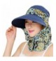 Roll Up Wide Brim Sun Visor UPF 50+ UV Protection Sun Hat with Neck Protector - Dark Blue - CB17YX8O5IS