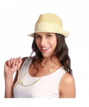 Jackie G Packable Trendy Fedora Sun Hat Natural 50upf - Gold - CE11LRS92P5