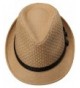 Jimall Men Women Short Brim Jazz Hat Straw Cap Sun Protection Hats Brown - C312HIGIIE5